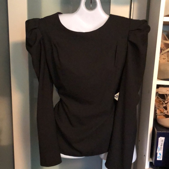 Source Unknown Tops - 3/$25 Brand? No Tag Black Gigot Sleeve Top Zipper Back Size Ext Large Never Worn